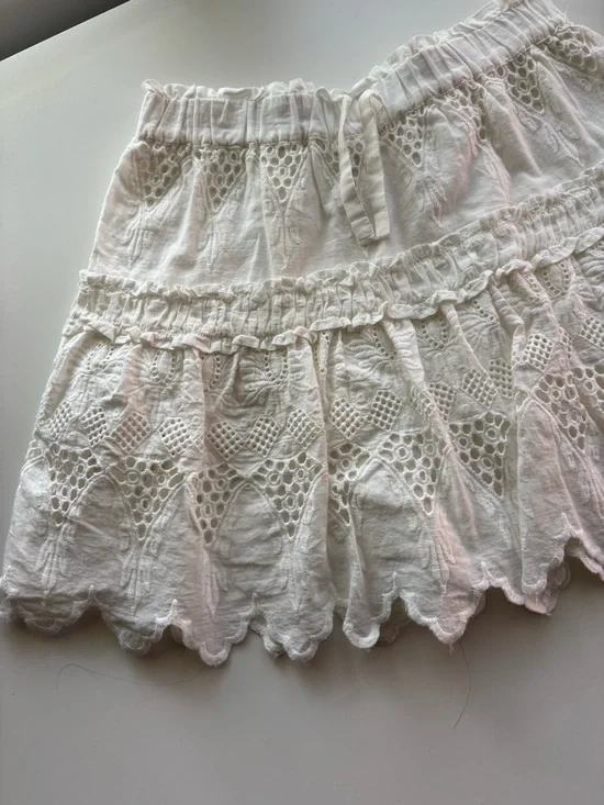 Zara Girls’ Eyelet White Skirt 9-10 - Picture 3 of 5
